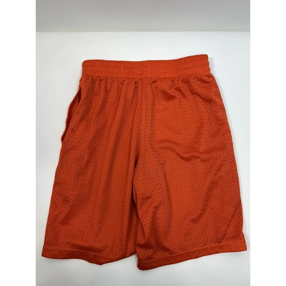 Champion‎ Shorts Youth Sz M Orange Mesh Athletic Elastic Waist Pockets